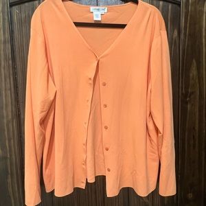 Coldwater Creek orange button down front sweater.  Size 2X